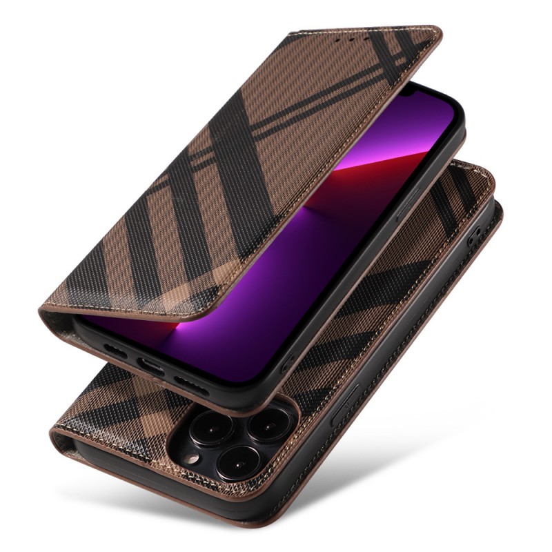 Plaid Flip Cover Leather Phone Case